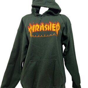 THRASHER MAGAZINE green hoodie top MEN L Skateboard NWOT